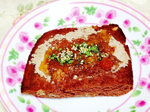 ココア食パンで♡はったい粉柚子茶青汁トースト